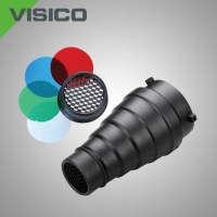 Рефлектор - тубус для студийного света Visico SN-303 с сотами и цветными фильтрами, которые идут в комплекте